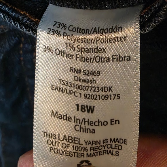 Terra Sky Womens Jeans Size 18W Short Dark Wash Flare Distressed Raw Hem - Picture 9 of 11